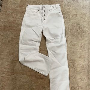 J Crew 10” Vintage Straight white jeans